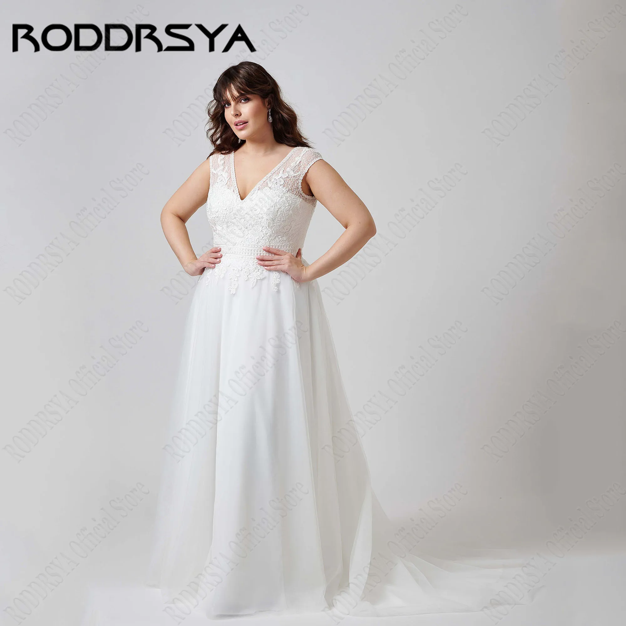 

EVON BRIDAL Wedding Dress Plus Size Women Cap Sleeves Appliques Bridal Vestido De Noiva Lace Up Bride Gowns A-Line Customized