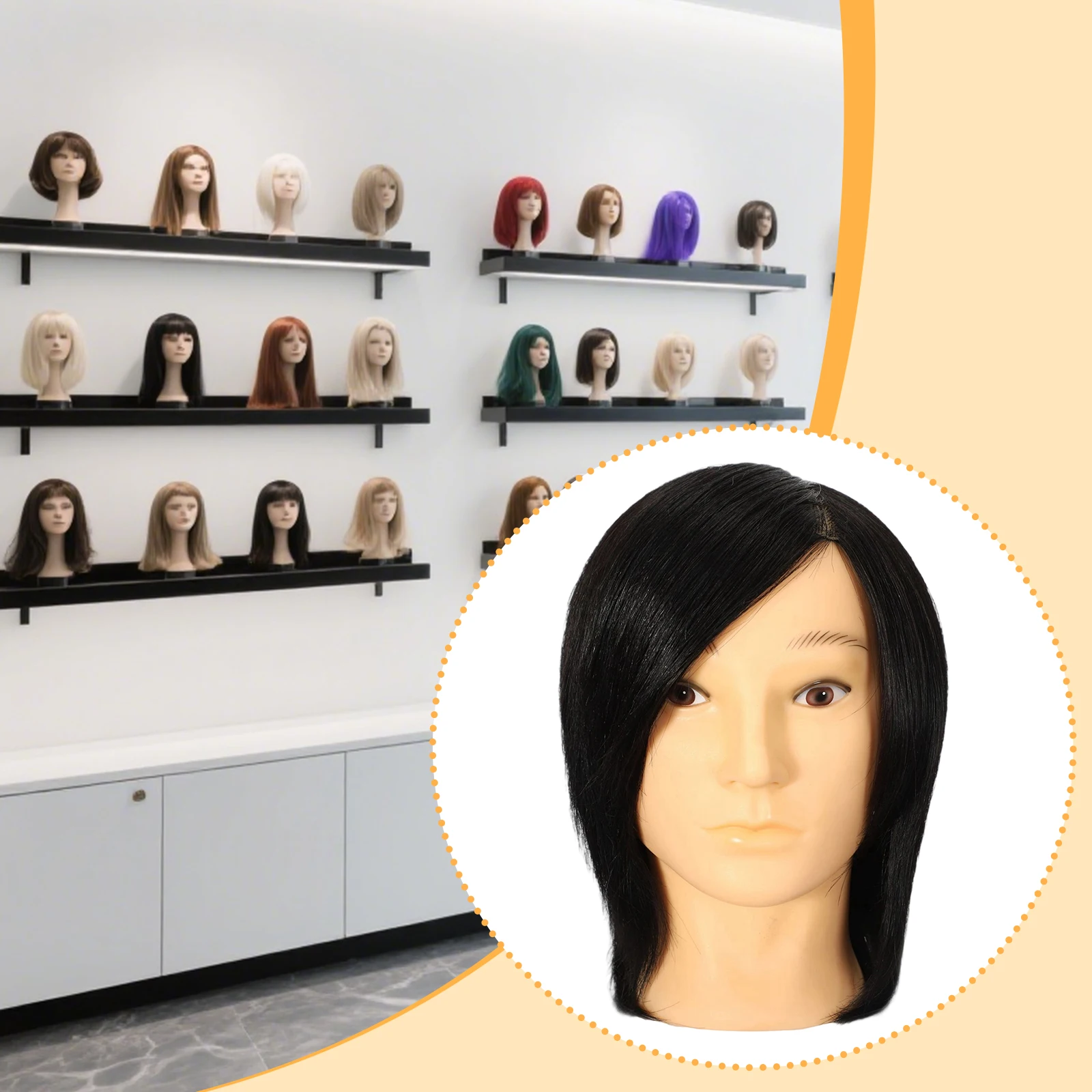 

Mannequin Head Cosmetology Practice Head Multifunctional Hairdresser Training Doll Head Salon DIY Doll for Barber Shop Cutting