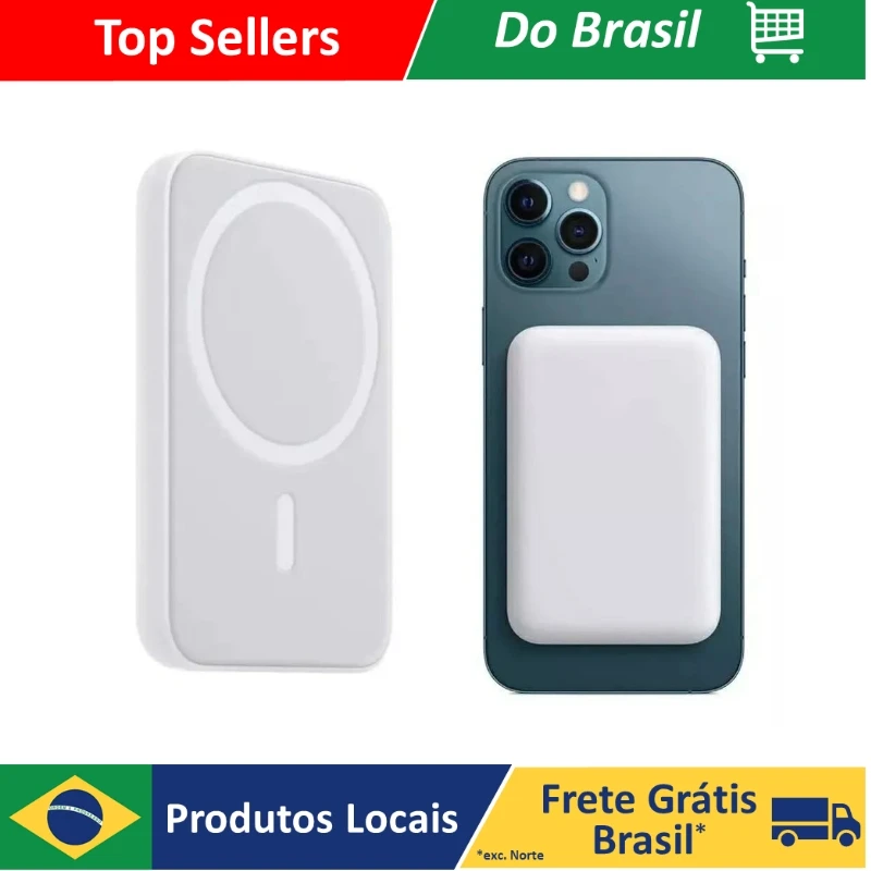 DAFUSHOP Carregador Portátil Por Indução Para IPhone IOS e Android - Entrada Rápida Venda Nacional