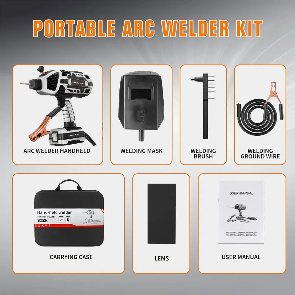 110V グレー電気溶接機ハンドヘルド、4600W ミニ家庭用溶接機ツール、IGBT インバーター、ポータブル手動溶接家庭用溶接