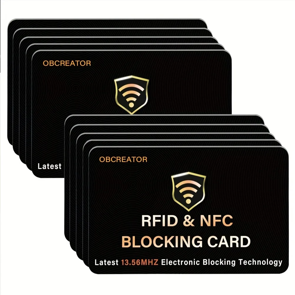 10/5pcs RFID Blocking Card Protector, Anti-Theft Contactless NFC Blocker for Bank Debit/Credit Cards, Wallet Protection