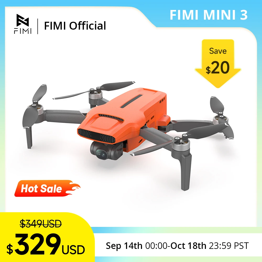 طائرة بدون طيار FIMI MINI 3 جديدة 4K 60fps AI Super Night Video نطاق 9 كجم 3 محاور Gimbal 249g تصميم خفيف للغاية تتبع ذكي طائرة صغيرة احترافية بدون طيار