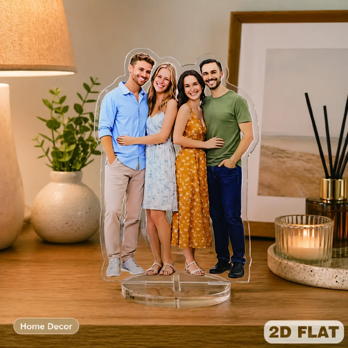 2D Flat Practical Decorative Acrylic Display Stand, Sculpture Decorations, Personalized Photo Customization,