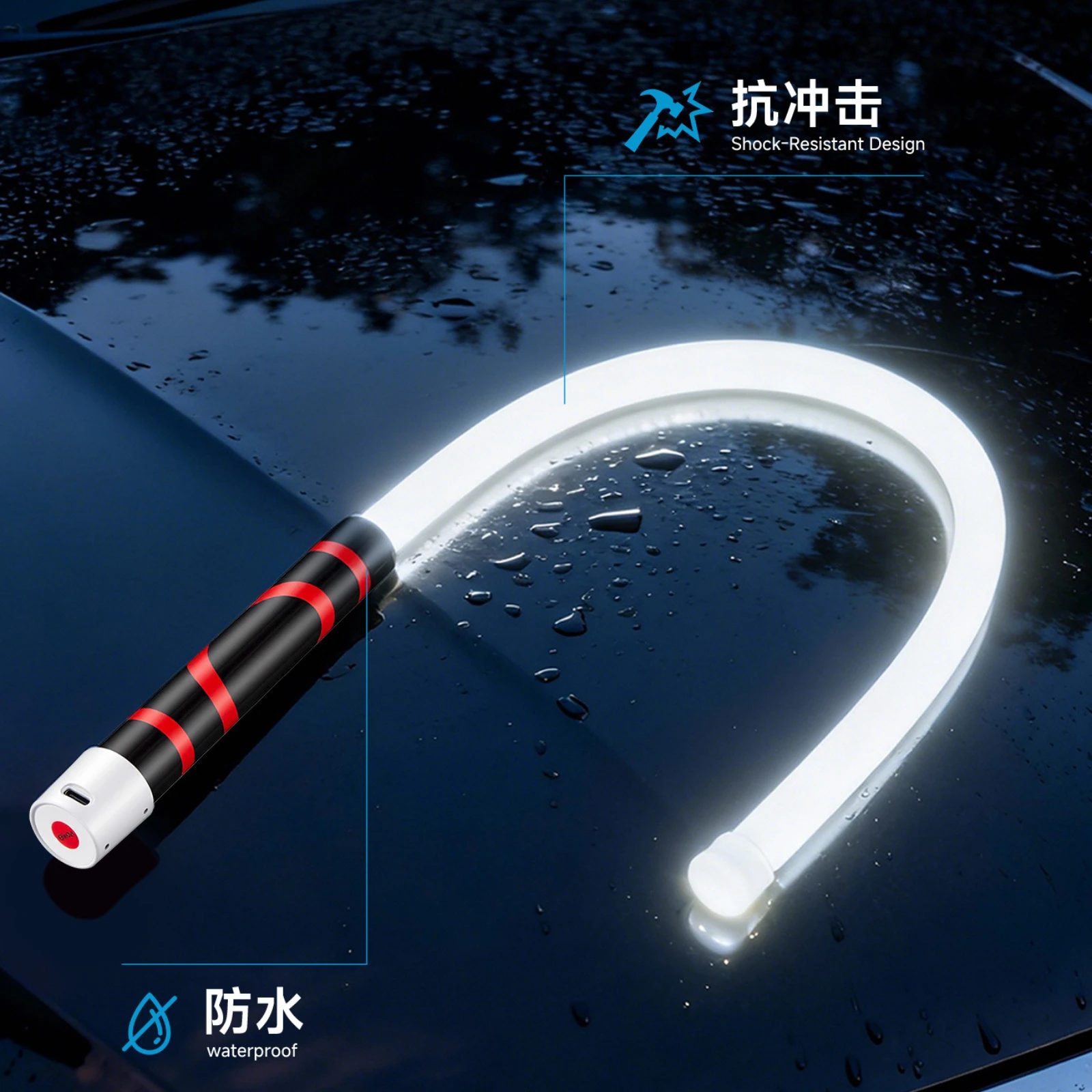 Flexible Illumination Tool Illumination 3 Brightness Mode Bendable Work Light USB-C Charging for Mechanics,Car Repair Technician