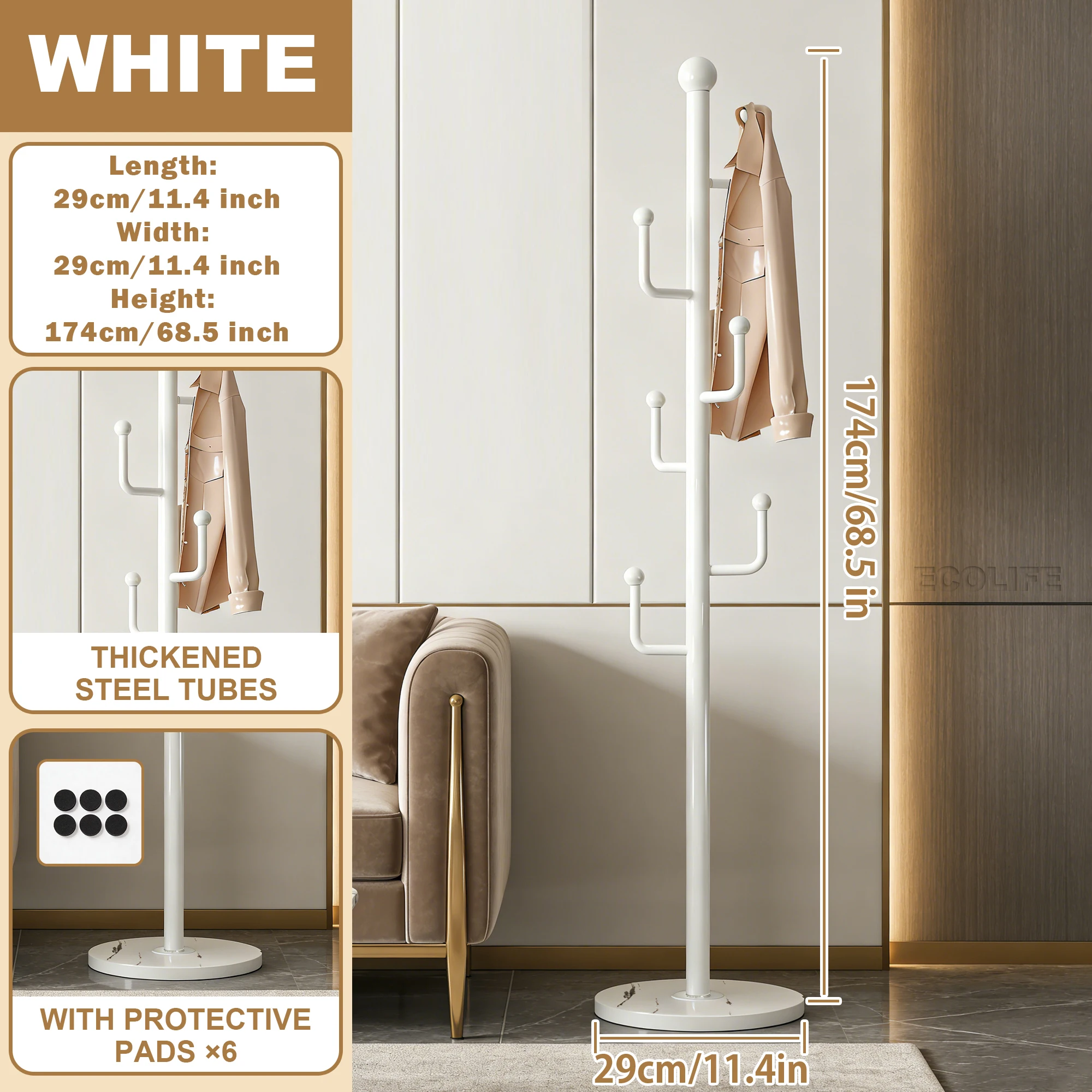 DO DOWIN Multifunctional Clothes Hanger, Movement and Positioning Casters, Freestanding Clothes Rack Organizer