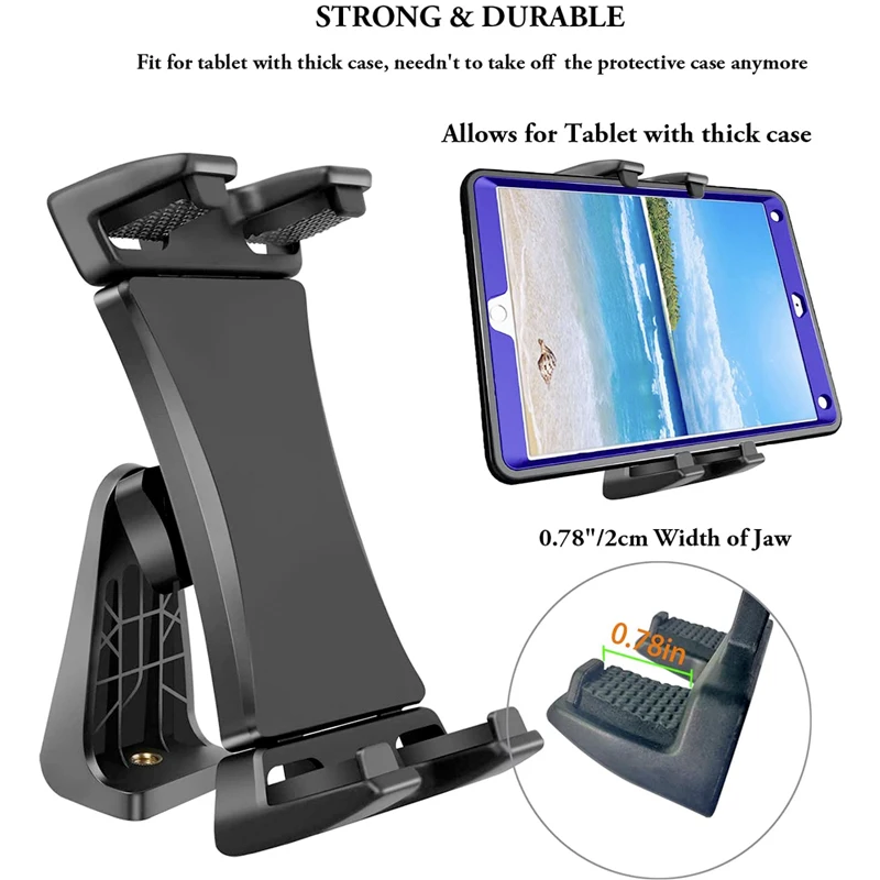 Universal Tablet Phone Tripod Mount Tilt Adjust 360°Rotating Stand Holder Clip for iPad Mini Air Pro 12.9 Xiaomi Huawei Pad Vlog