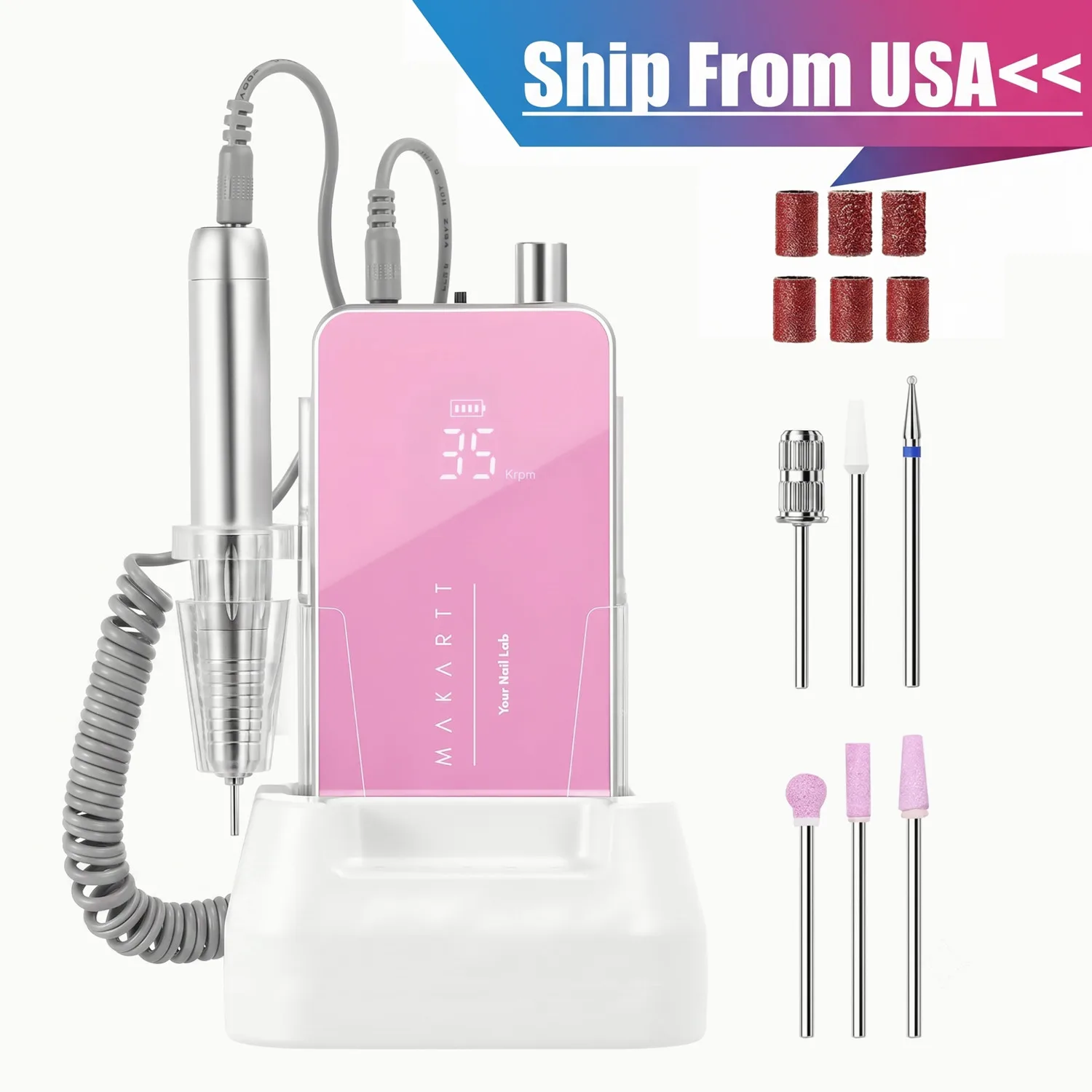 

Makartt Professional Nail Drill, 35000RPM Rechargeable Efile with Coreless Motor, Nouvella Electric Nail Filer Machine