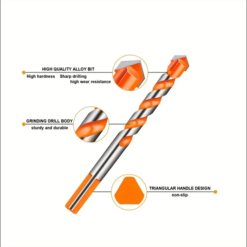 6mm Tungsten Steel Triangle Drill Bit 10pcs Kit for Stone Concrete Glass Ceramic Cutting