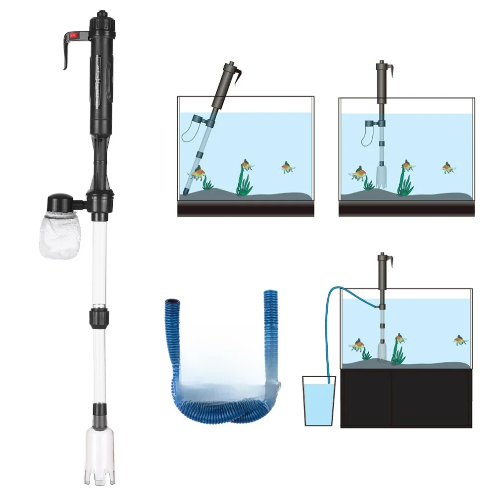 AliExpress NONE Electric Aquarium Fish Tank Water Changer Sand Washer Vacuum Siphon Operated Gravel Cleaner Aquarium Cleaning Tool