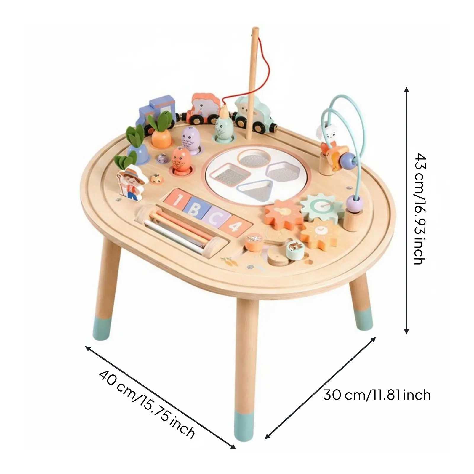 10 in 1 Wooden Activity Table Sensory Table Montessori Developmental Table Toy for Kids Infants Newborn Gift