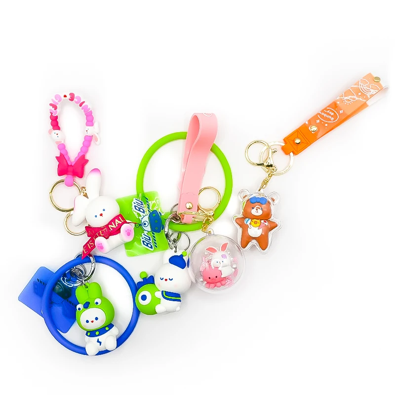 

Easter colorful rabbit, ocean rabbit, spherical bear keychain set, daily gifts, holiday gift bags, pendants, multi-scene decorat