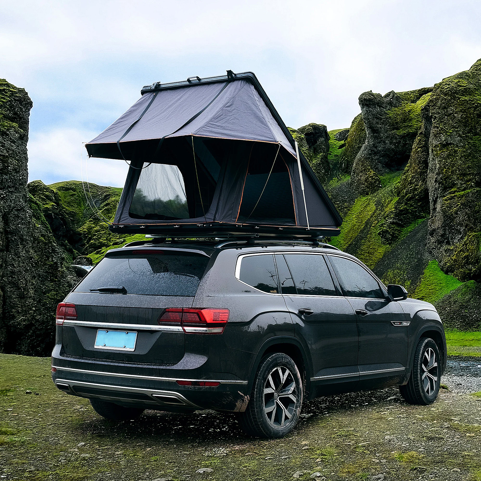 Triangle Aluminium Black Hard Shell Grey Rooftop Tent Scout MAX Series