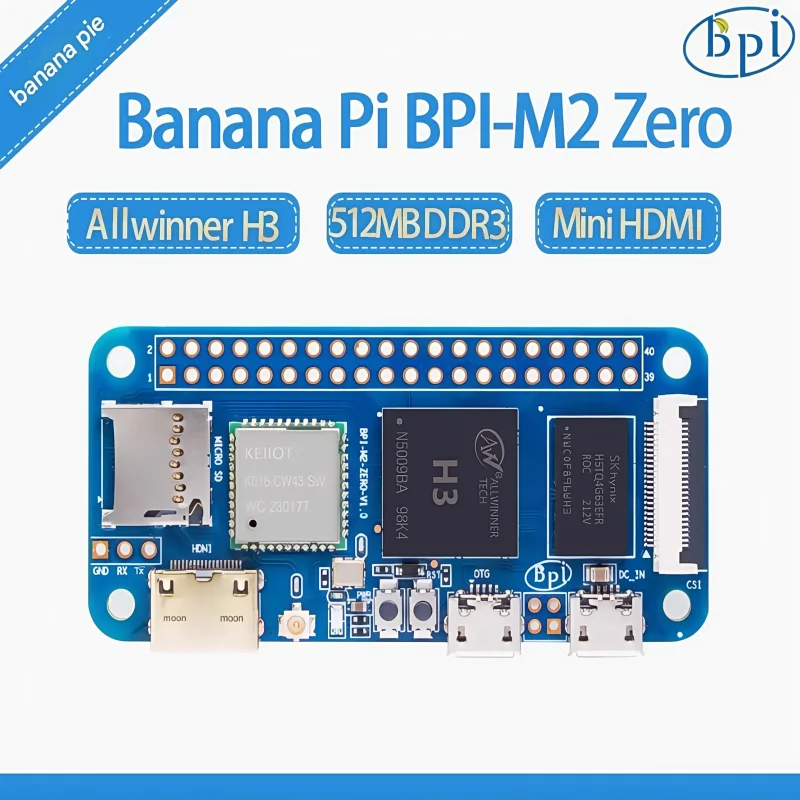 

Одноплатный компьютер Banana Pi BPI-M2 Zero использует дизайн чипа Allwinner H3 и имеет встроенную оперативную память 512M.