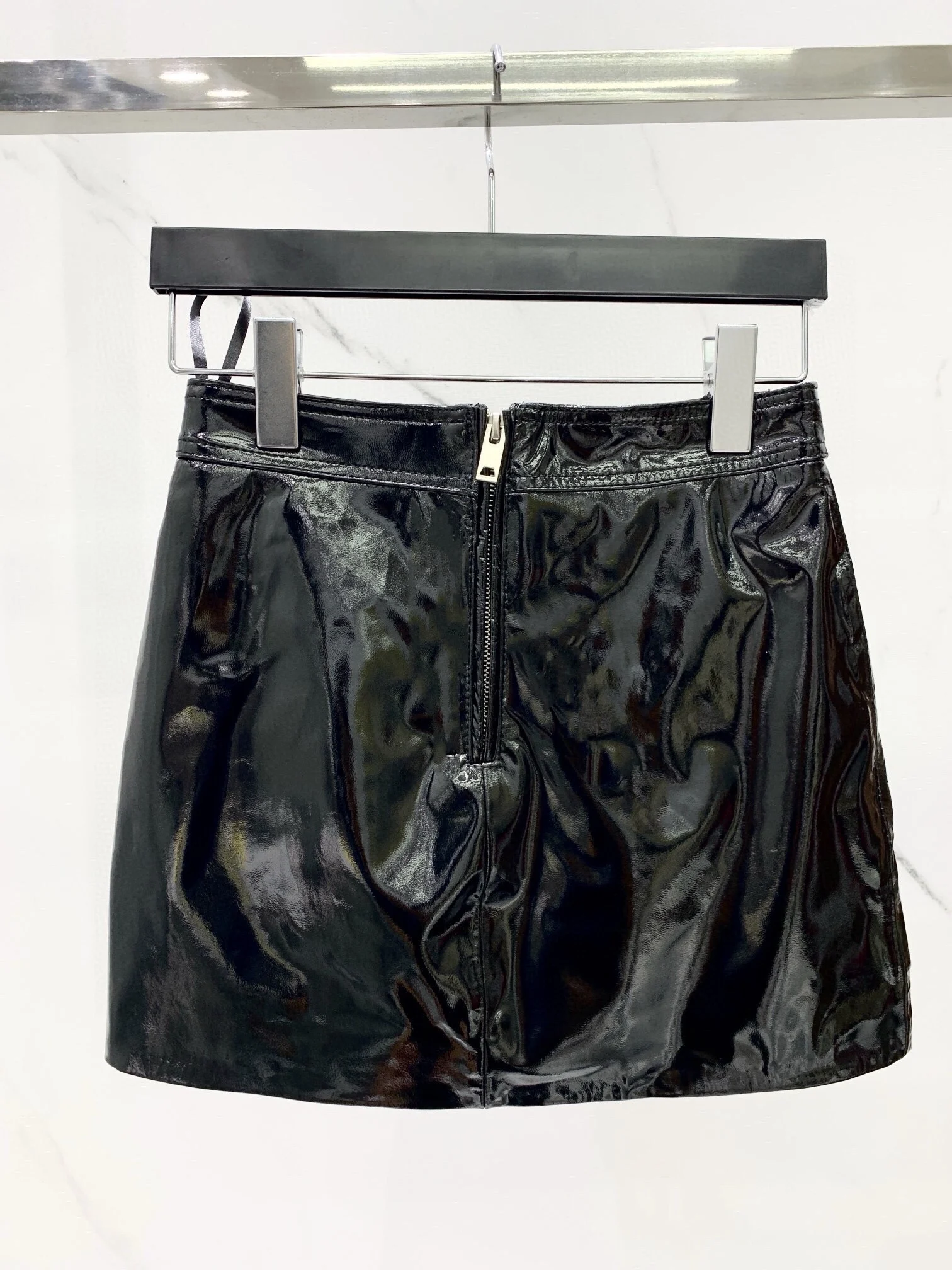 

New Women's Black Elegant Sllm Flt Leather Half SkIrt
