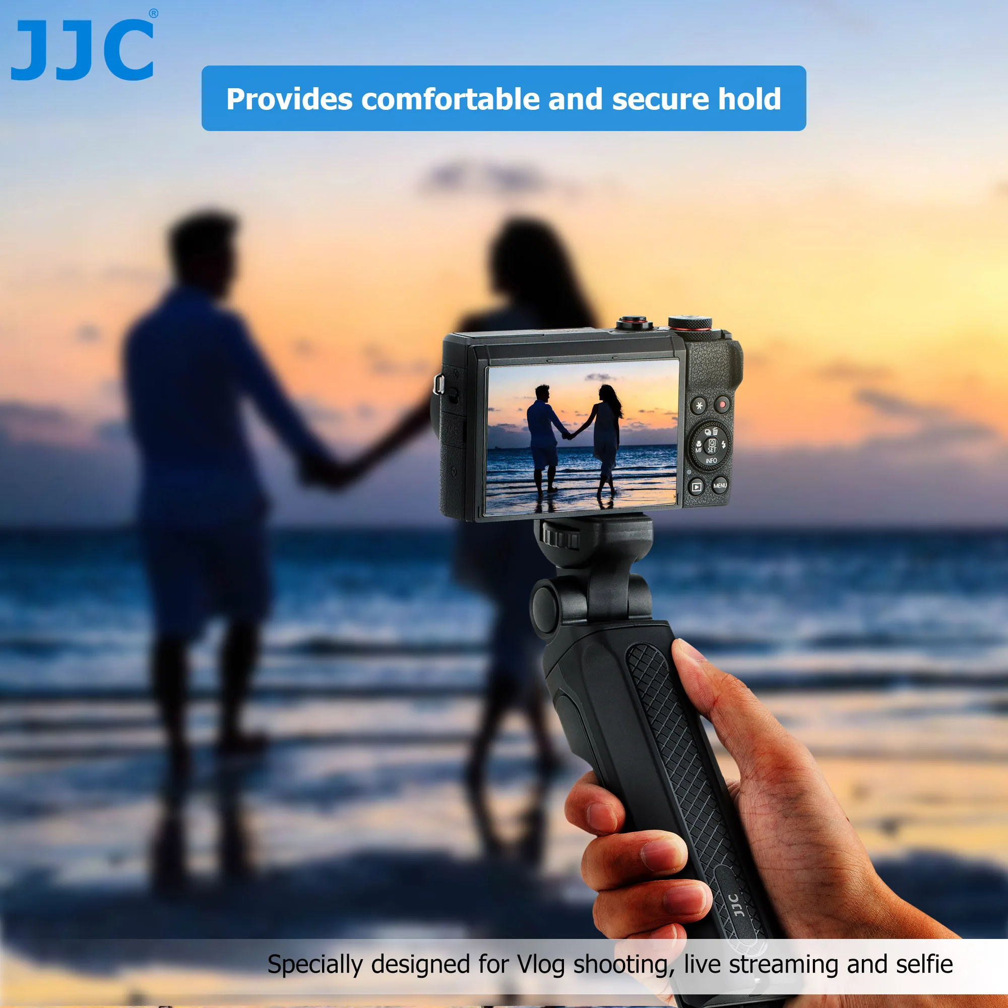 JJC Shooting Grip Tripod Compact Desktop Tripod with Full 360° Pan Range For Vlog Selfie live Streaming Vlogging Accessories