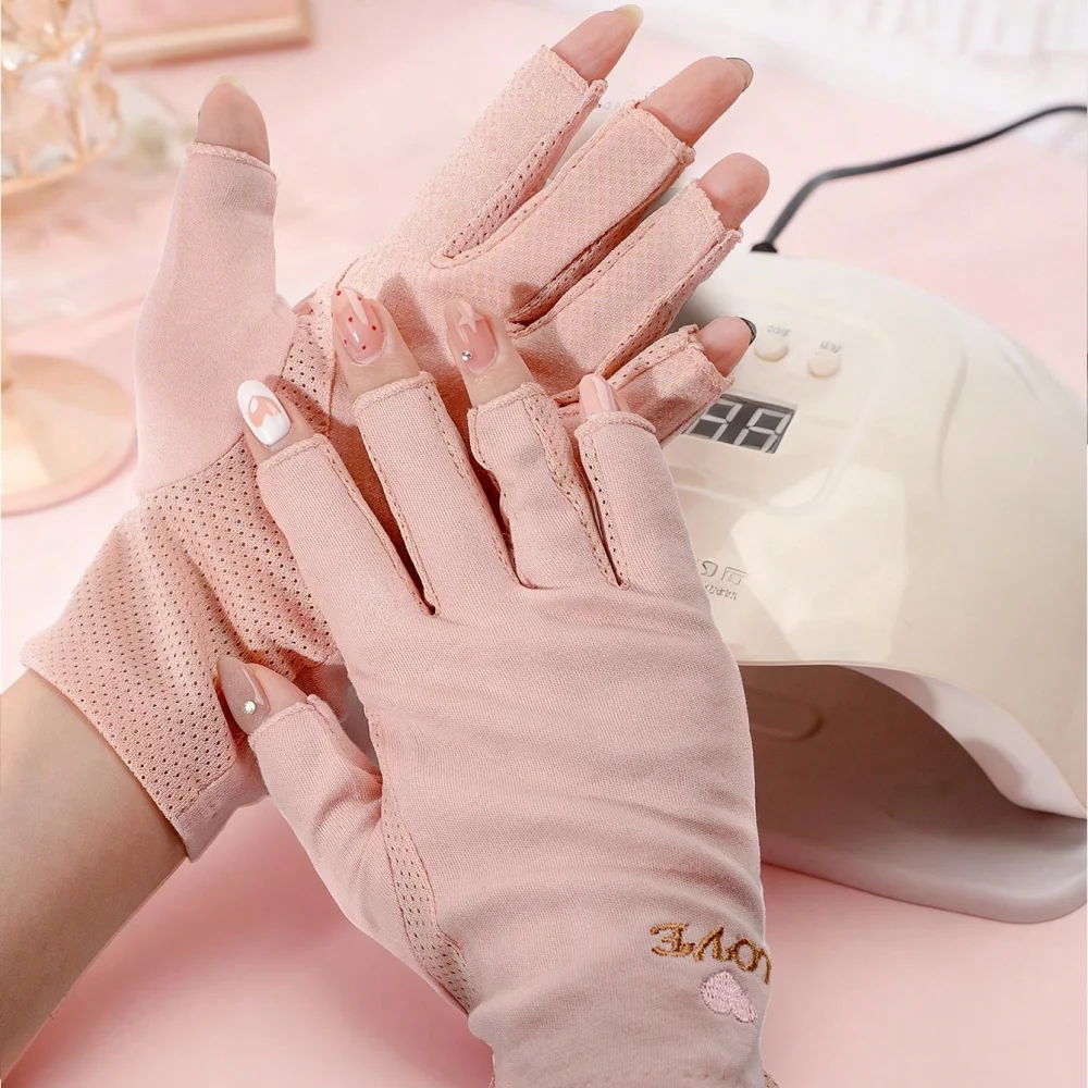 1 paio Klimonla Anti Lampada per unghie Anti-Ultravioletti Anti-Illuminazione Fototerapia Guanti senza dita, Forniture per unghie, Strumenti per unghie