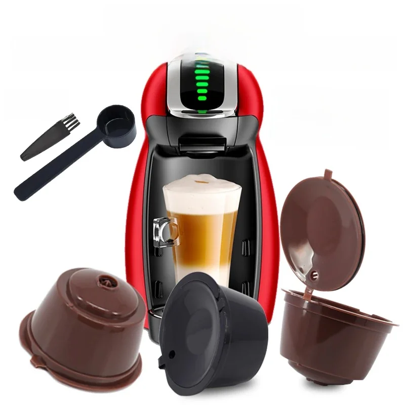 Tasse de filtre à café Dolce Gusto, 3 pièces, filtres à capsules de café réutilisables pour Nespresso avec cuillère et brosse
