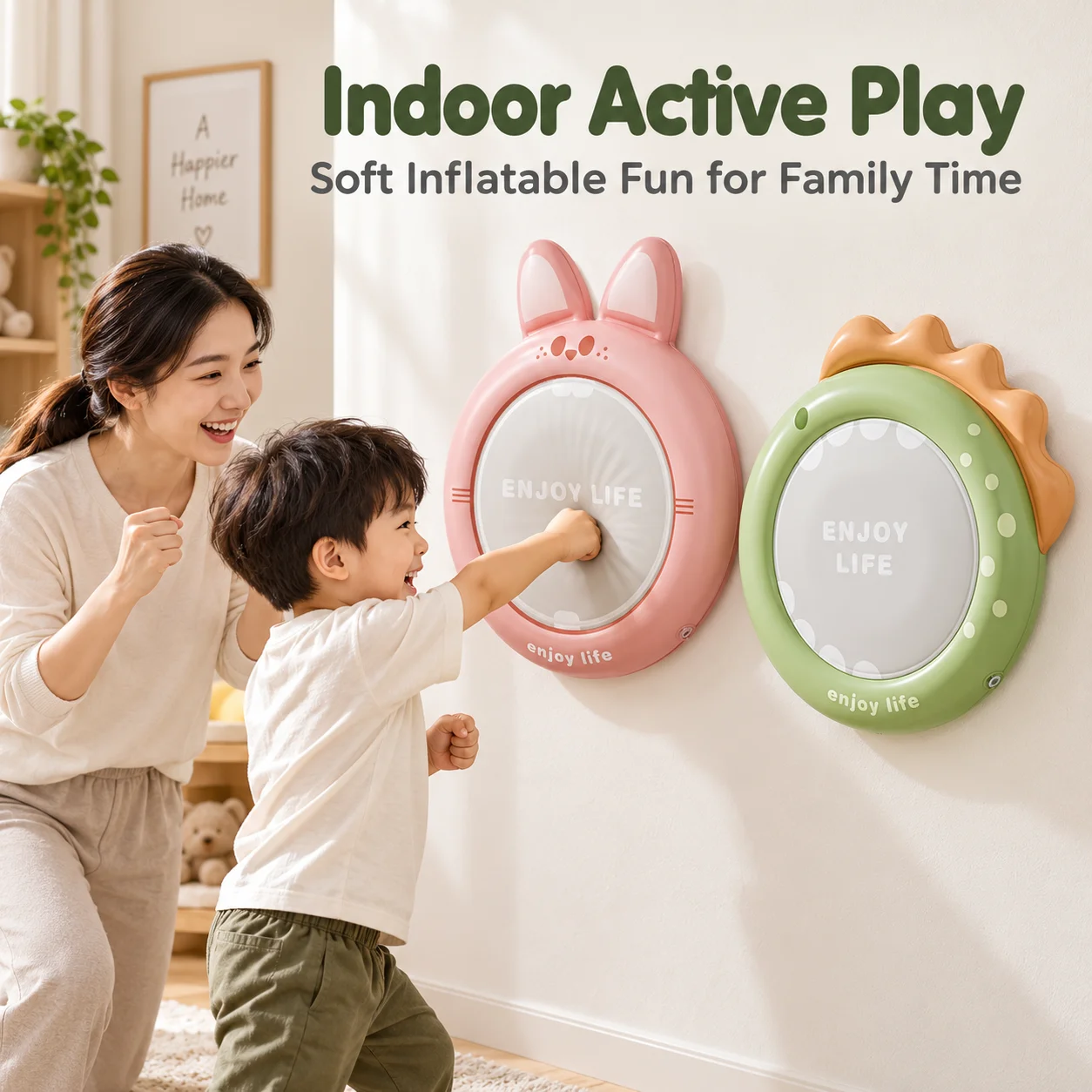 1PC Wall Mounted Punching Pad Inflatable Boxing Target Soft Punching Cushion Indoor Training Toy for Kids Home Active Play