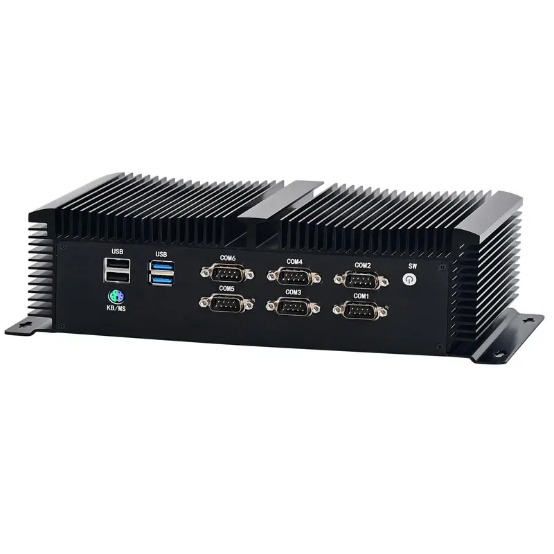 Mini PC industrial sin ventilador i7 10750H i5 10200H 10.a generación 8C16T 16MB 6xCOM 3xHDMI Dual LAN GPIO 4G SIM Windows 11 de escritorio