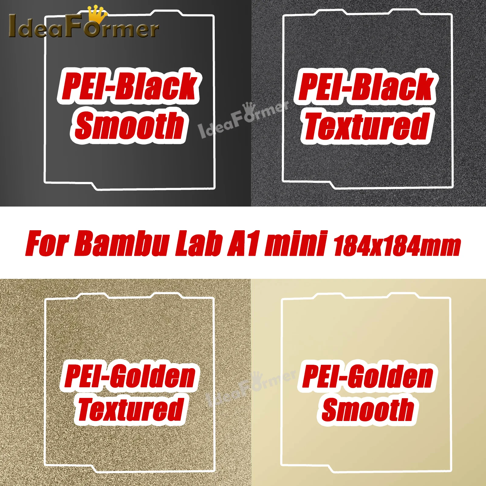 For Bambu Lab A1 Mini Build 184x184mm Plate pei Magnetic bed PEO Sheet H1H Plate Spring Steel Sheet Pet Sheet for bambu a1 mini.