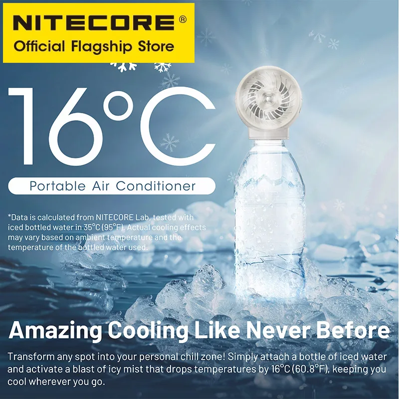 NITECORE izzcool 10 Handheld Air Conditioner Fan EDC Portable Cooling Spray Mini Fan USB-C Rechargeable Mist Cooler