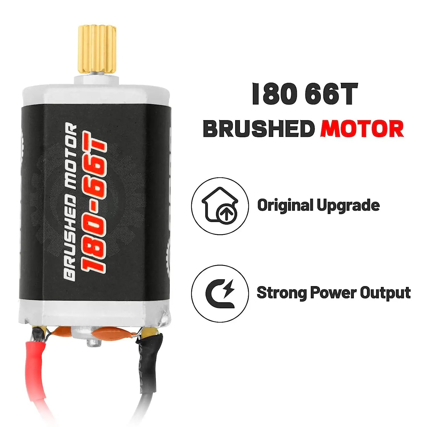 180 Brushed 66T Motor with 11T Stainless Steel Pinion for Traxxas  TRX4M 1/18 RC Crawler Car Upgrade Replace Accessories