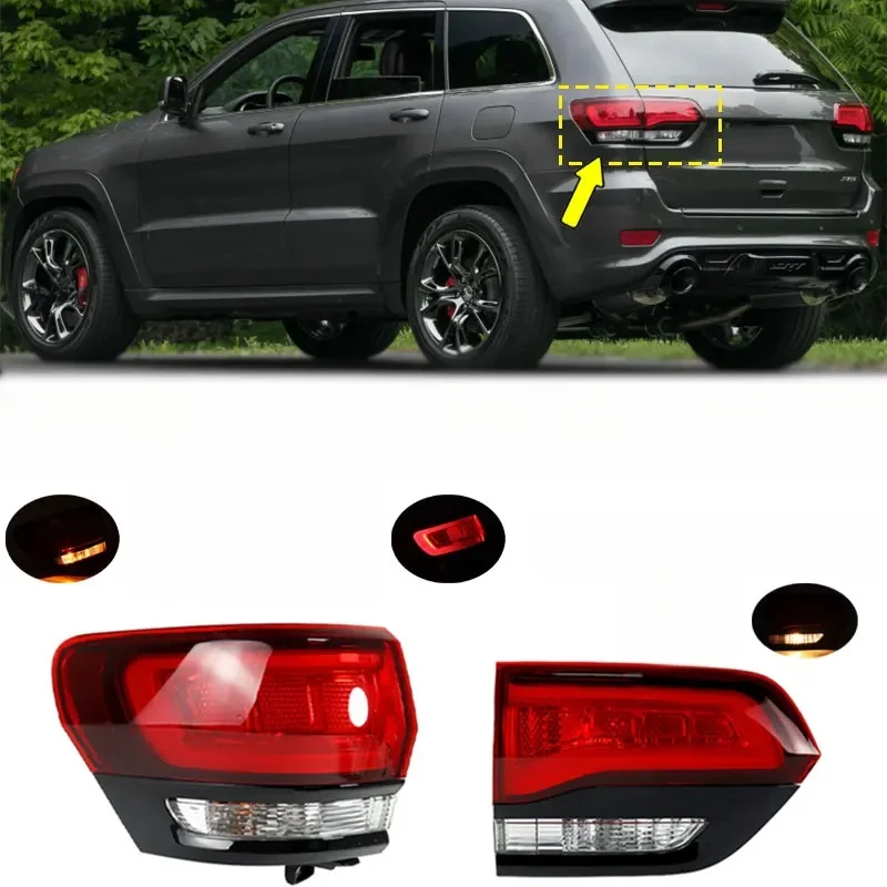 Dla Jeep Grand Cherokee SRT8 2014-2019 Akcesoria samochodowe Tylne światło tylne Sygnał świateł hamowania Zespół lampy tylnej 68142942 AF 68142943 AF — 2