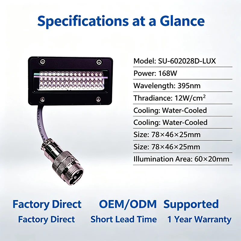 6020 168w  water Cooled  UV LED Curing Lamp 395nm UV Ink Drying Light for Epson i3200 Dual-Head 5-7 thUV Flatbed Printer