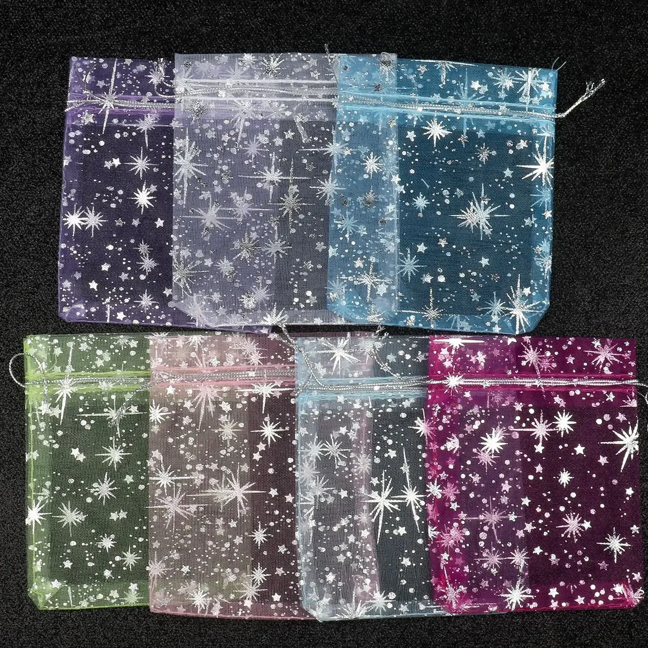 50 sztuk 10x12cm Gypsophila torba na biżuterię sznurkiem torba na prezenty do pakowania biżuterii torby ekspozycyjne Organza etui do przechowywania — zdjęcie 2
