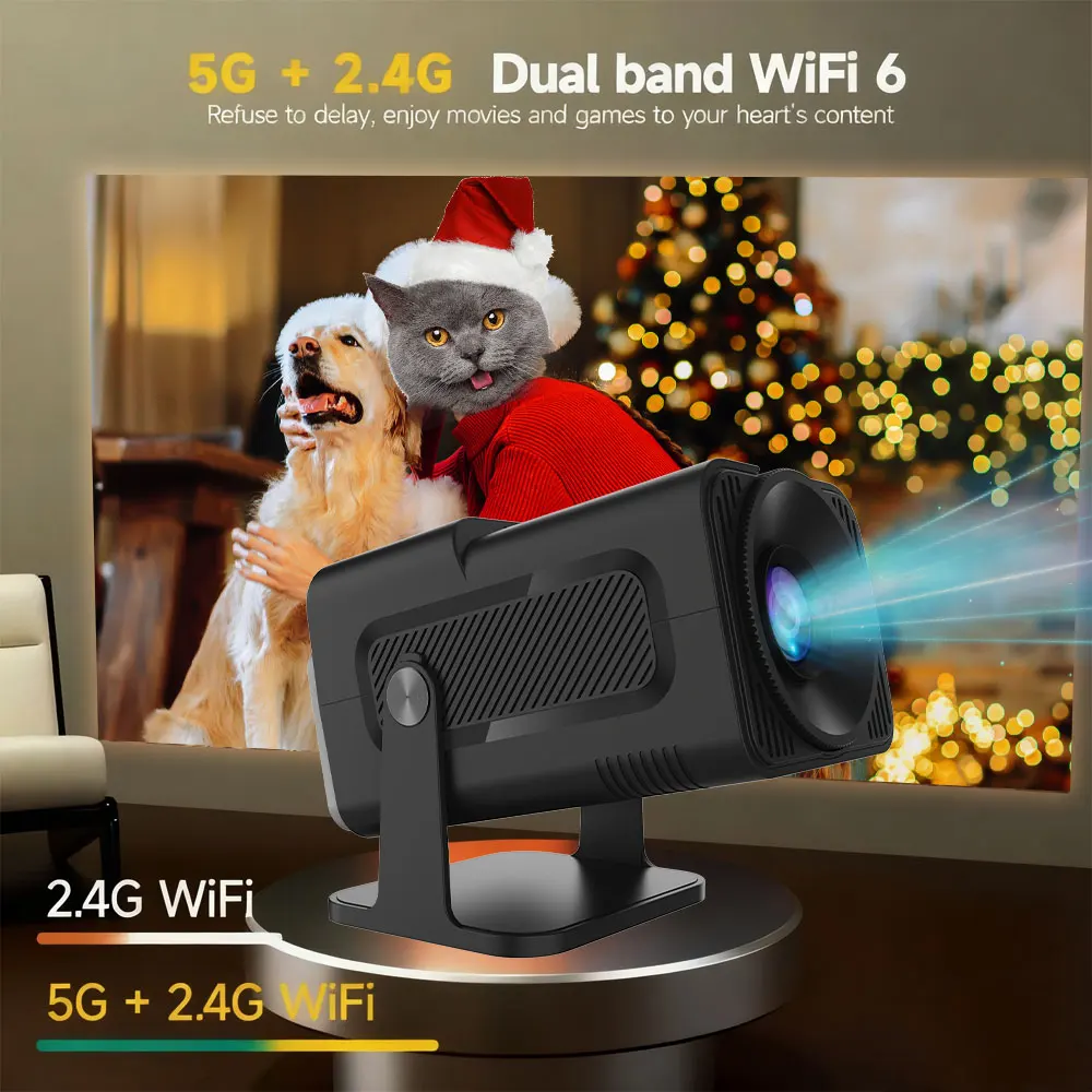 جهاز عرض HY320mini 4K Android 13 أصلي 1080P 390ANSI Dual Wifi6 BT5.2 1920*1080P Projetor محمول للسينما ترقية HY300