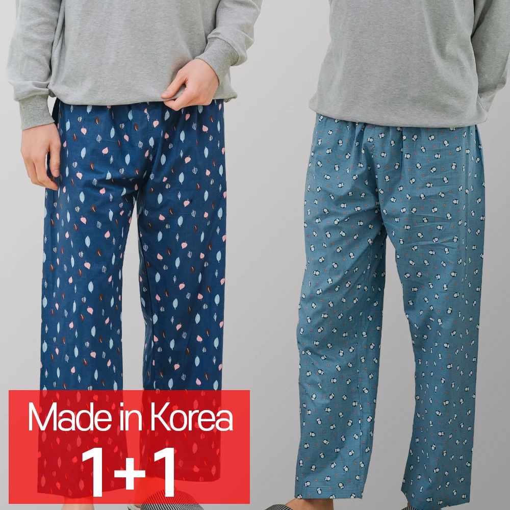 [CALL RA S](1+1 2 pieces) man's pajamas/Asa 60 count Solsol leaves + penguin/Korean domestic // Pajamas/night wear/sleepwear/couple pajamas