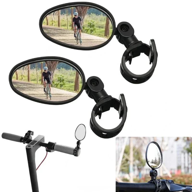 AliExpress 1/2pcs Bike Oval Rearview Mirror 360 Degree Rotation Adjustable Rear View Mirror Bicycle Handlebar Mirrors for Electric Scooter