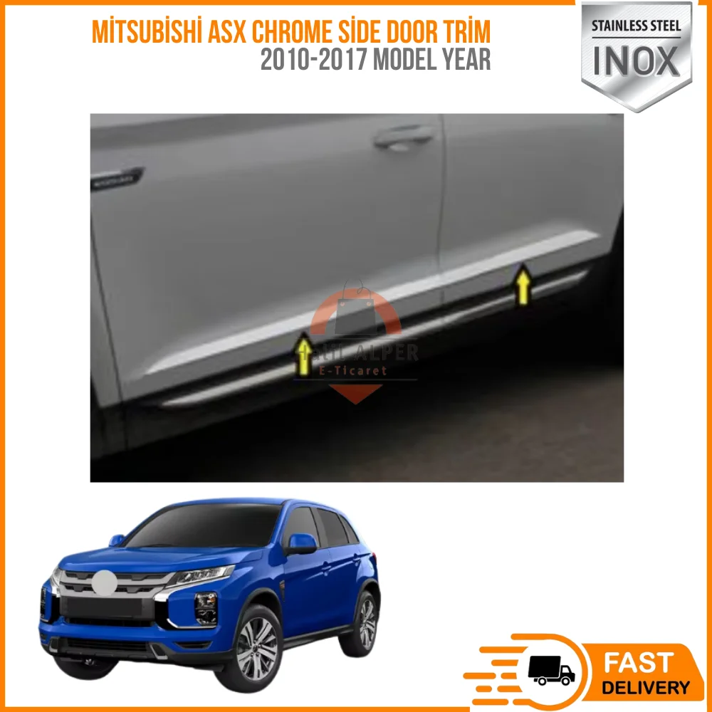 For Mitsubishi Asx 2010-2017 Chrome Side Door Trim Stainless Steel 4 Pieces Affordable price High quality car parts Satisfaction