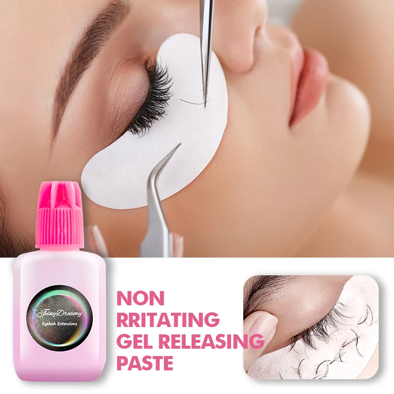 FinyDreamy Pink False Eyelash Extension Gel Remover Glue Professional Mild Non-spicy Non-irritating Makeup Remover Cream Tool