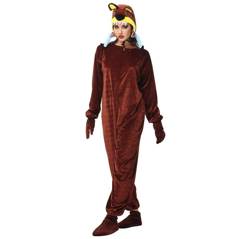 2023 New Animal Kigurumi Scary Man-Eating Bloody Bear Attack Adult Costume For Halloween Carnival Purim