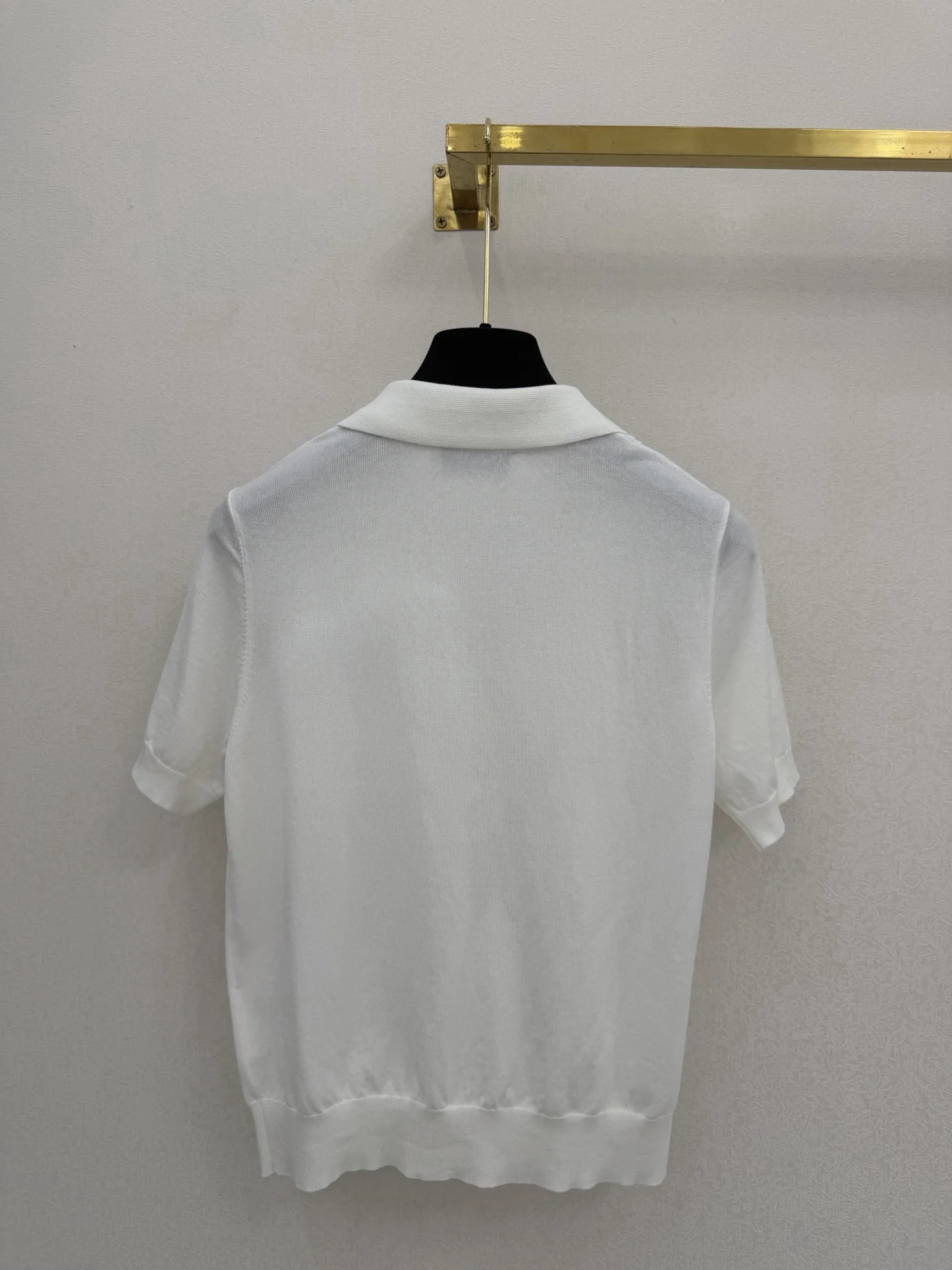 

2026 Spring/Summer Latest White Knitted Polo Shirt
