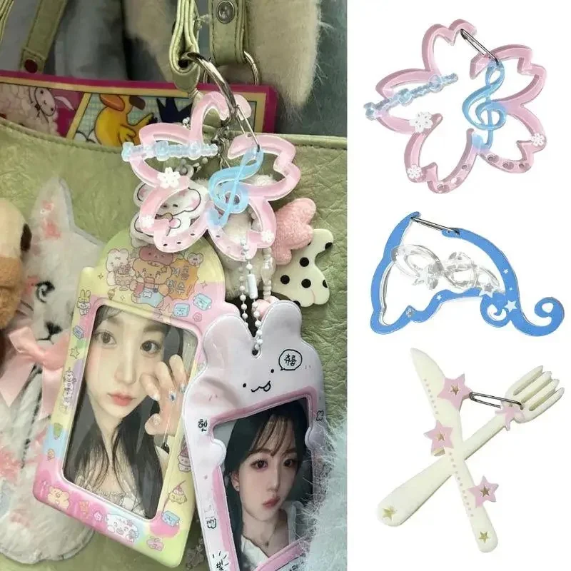 Mousqueton de Notes de musique mignonnes de dessin animé, pendentif de téléphone portable en acrylique, breloques de sac en acrylique INS, accessoires de suspension pour sac à dos, DIY