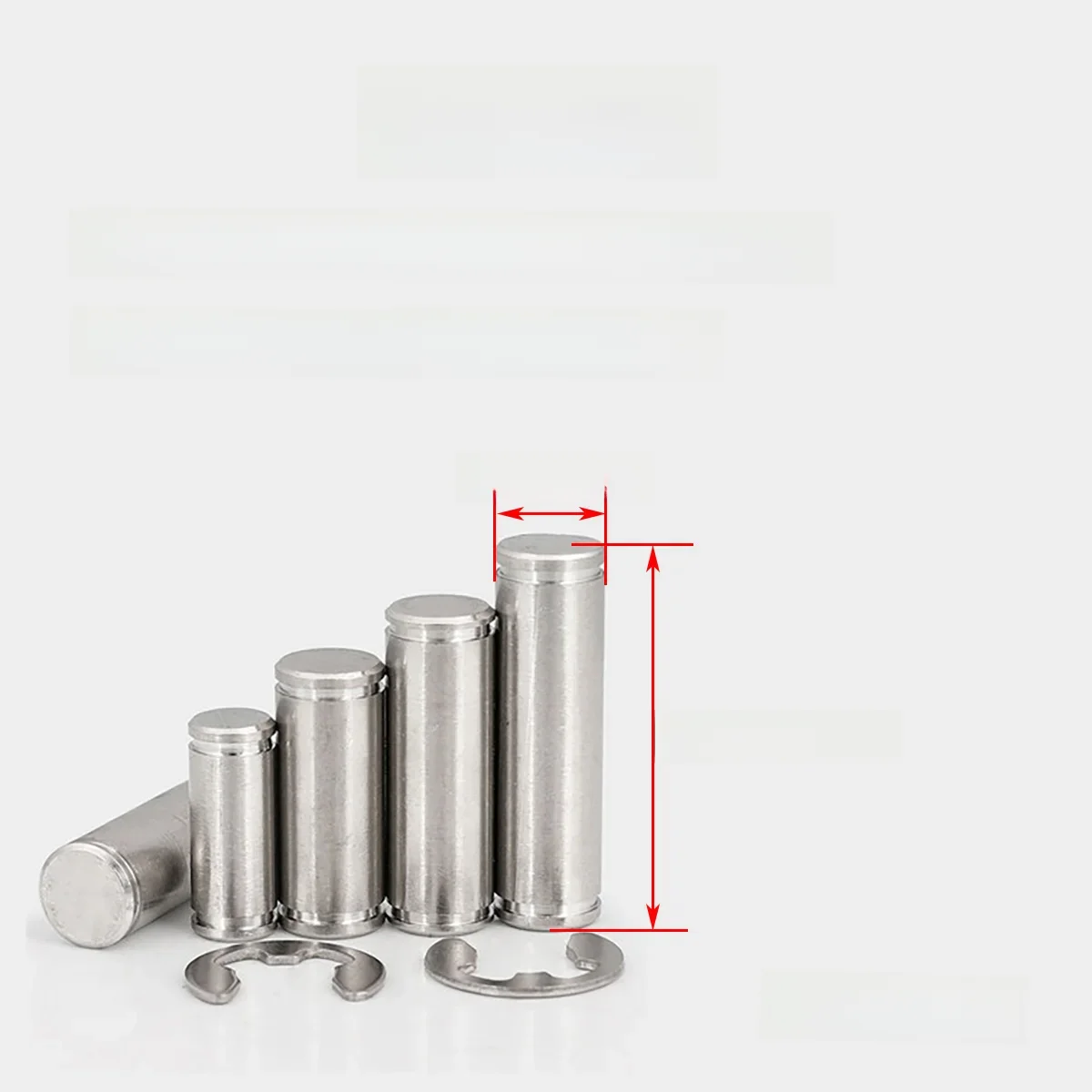 Arbre à broche rainurée en acier inoxydable 304, goupille de localisation à Double tête avec anneau de retenue/arbre à broche cylindrique