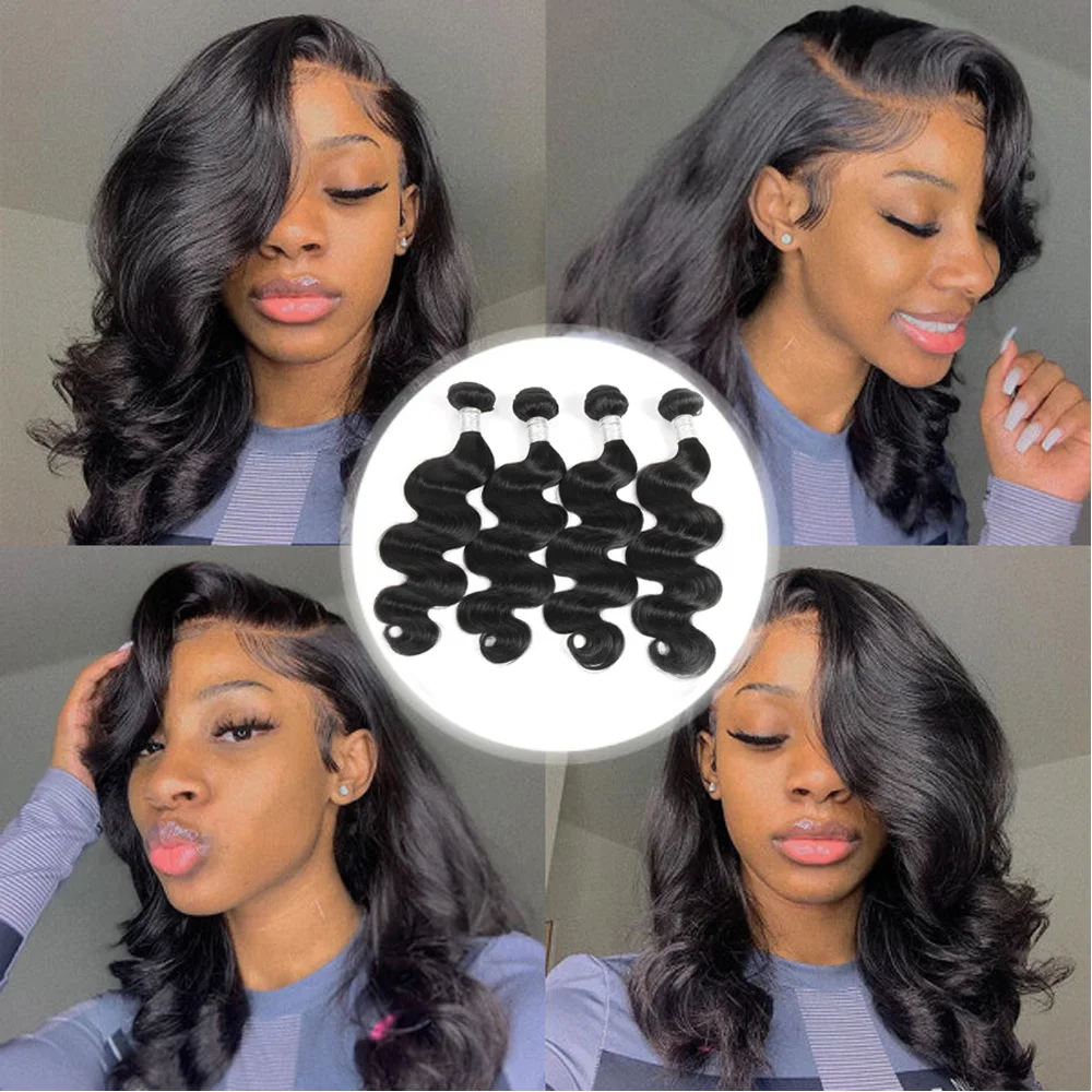 GOEDKOPE Body Wave Bundels Brazilian Hair Weave Bundels 1/3/4 STUKS Menselijk Haar Bundels Natuurlijke Zwarte 8-28 "Remy Hair Extensions