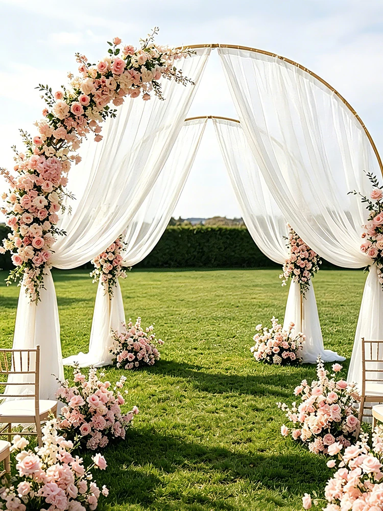 Hochzeitsbogen-Rückenlehnenhalterung, goldener Metallbogenständer, Hintergrund-Ballonbogen für Hochzeiten, Geburtstage, Partys, Bräute, Babys