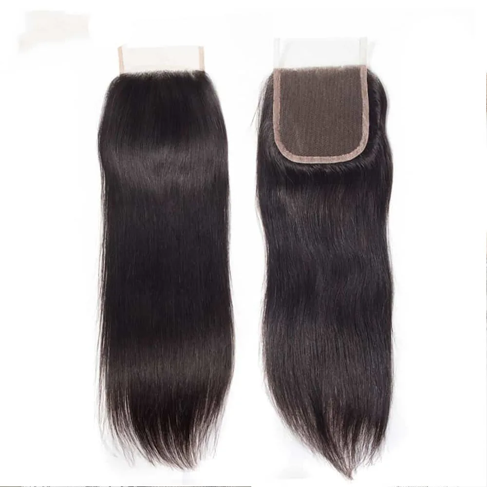 30 32 Inch Bone Straight Bundles with Closure Brazilian Double Drawn Raw Human Hair Bundles with Closure  3 Bundles with Closure