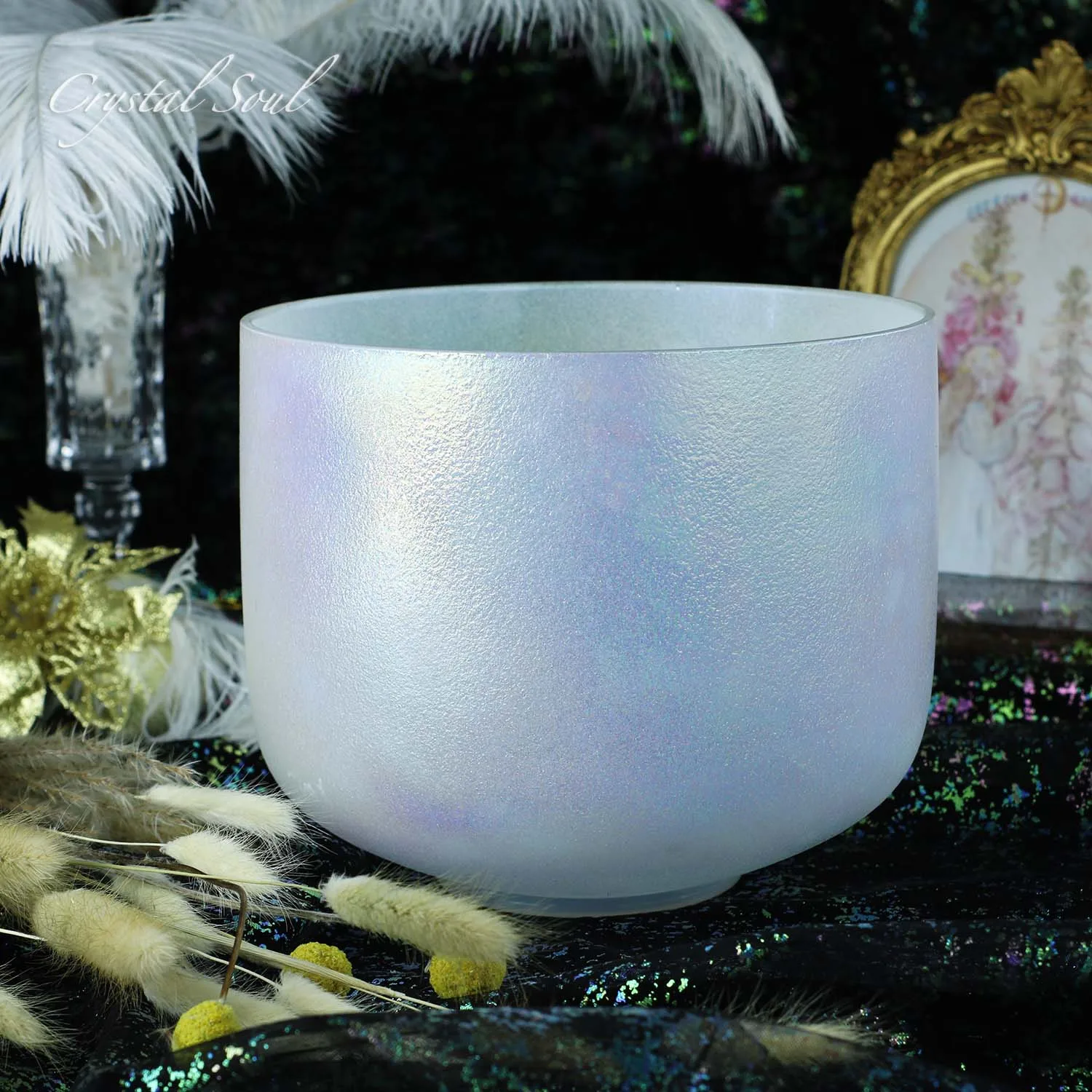 Crystal Soul Moonstone Crystal Singing Bowl Yoga Stress Reduction Percussion Healing Singing Bowl Chanting Bowl