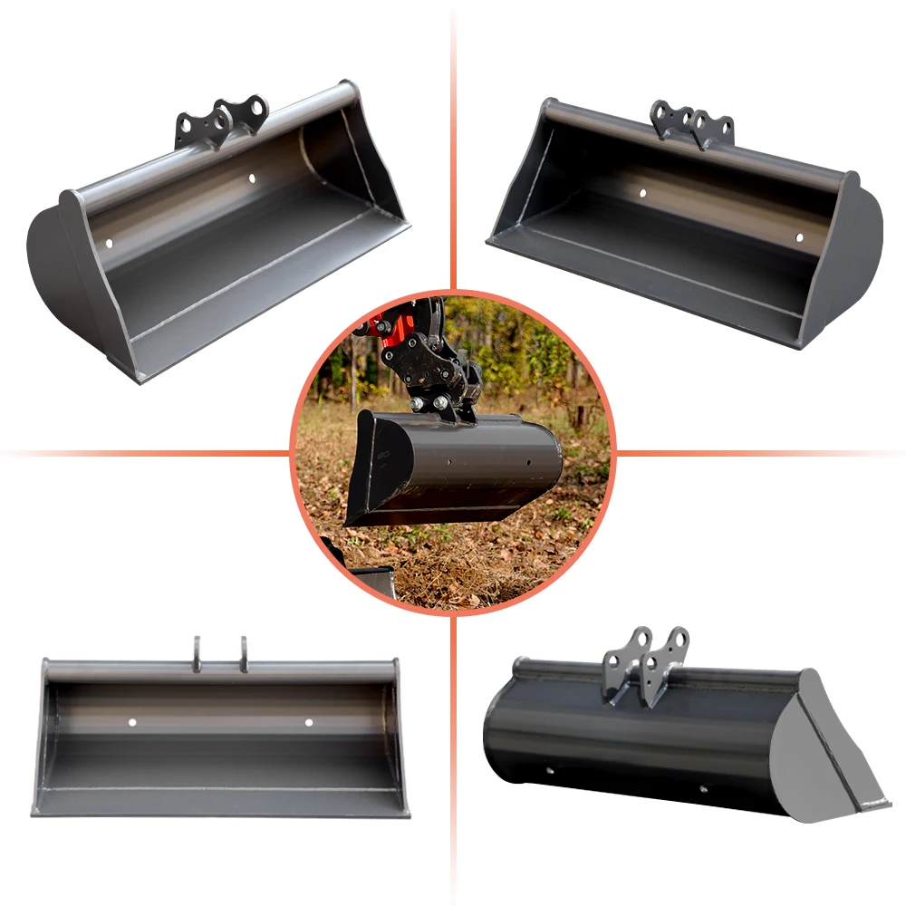 800mm toothless bucket is suitable for small excavators and comes with a pin to easily handle various working scenarios!