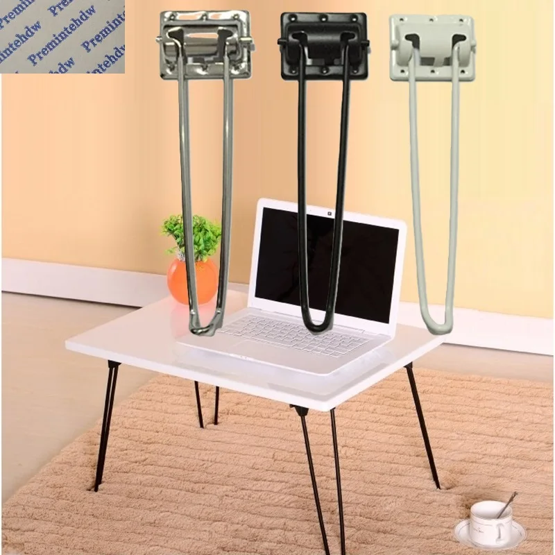 

4Pcs 11" High Folding Hairpin Table Legs Coffee Laptop Table Desk Bench Display Stand Chrome Matte Black White