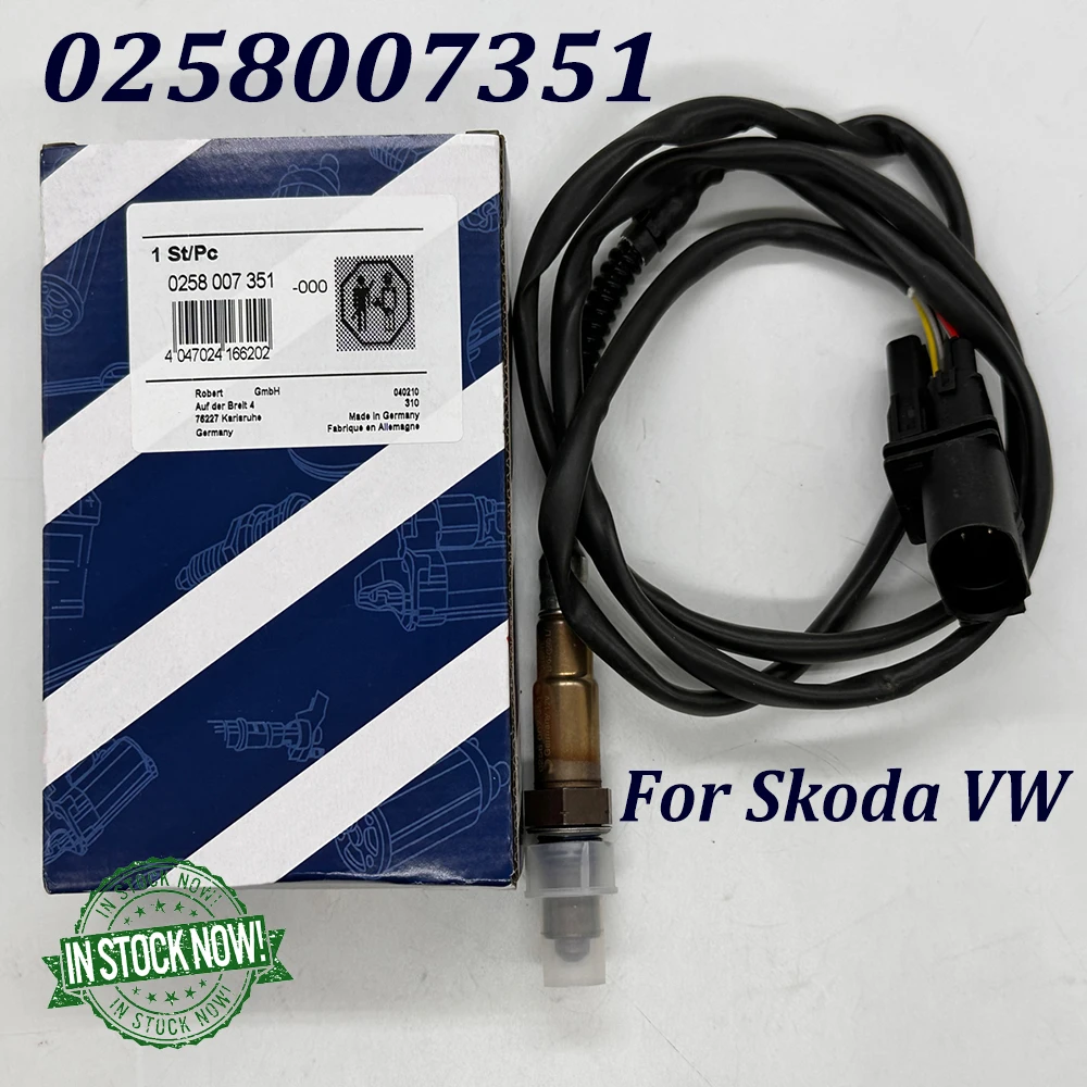 

New 0258007351 Lambda Oxygen Sensor For Skoda 99-05 VW jie da 1.8L-L4 Part No# 0 258 007 351 1K0998262D