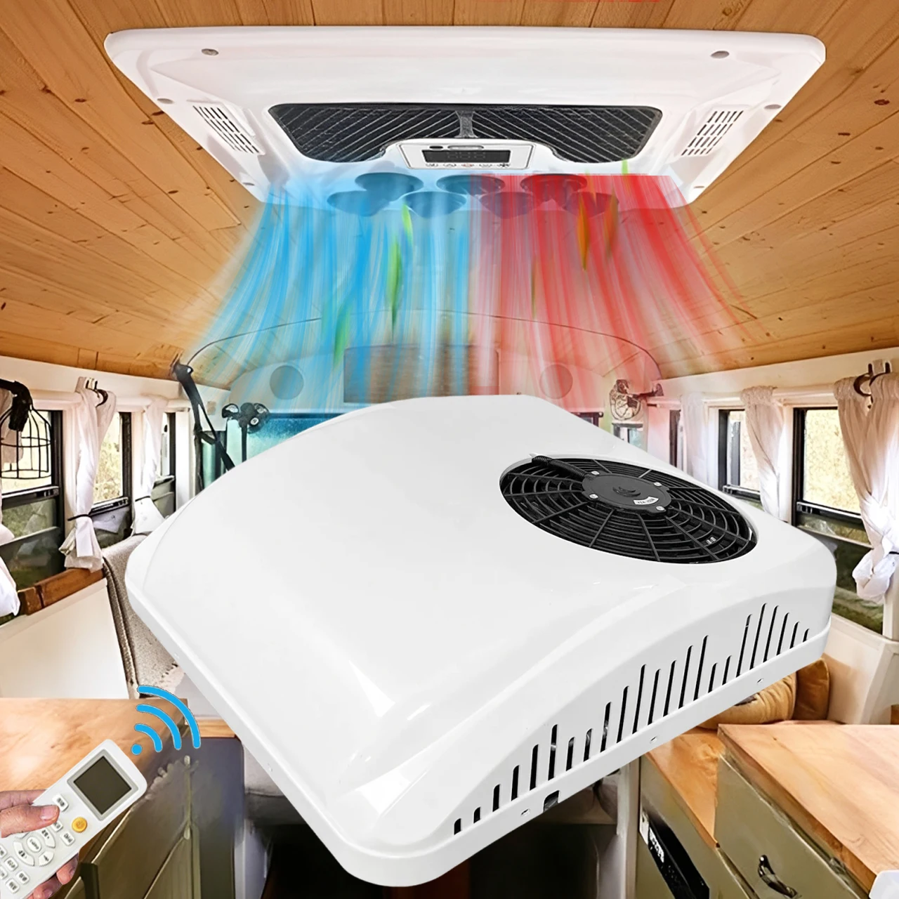Climatisation automobile 12V, chauffage et refroidissement, climatisation portable pour camping-car, climatisation de toit, unité de stationnement électrique pour voiture, camion, fourgonnette 1 Climatisation automobile 12V, chauffage et refroidissement, climatisation portable pour camping-car, climatisation de toit, unité de stationnement électrique pour voiture, camion, fourgonnette 1