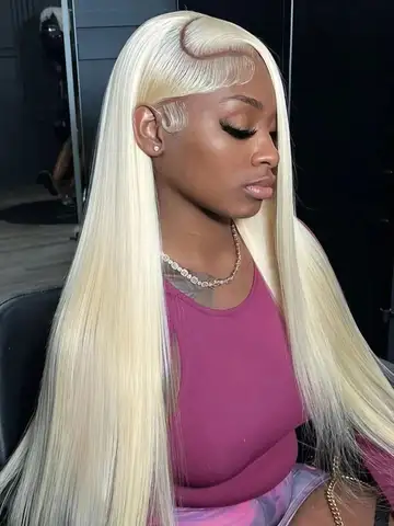 13x4 13x6 HD Transparent Full Frontal Lace 613 Blonde Colored Straight Human Hair Wigs Lace Front Wigs For Women 34 Inches