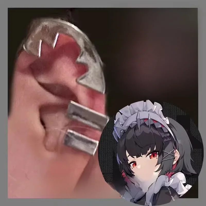 Ellen Joe Cosplay perruque épingle à cheveux boucles d'oreilles jeu Zenless Zone zéro Cosplay boucles d'oreilles pour femmes hommes Halloween Roleplay accessoire ZZZ Cosplay