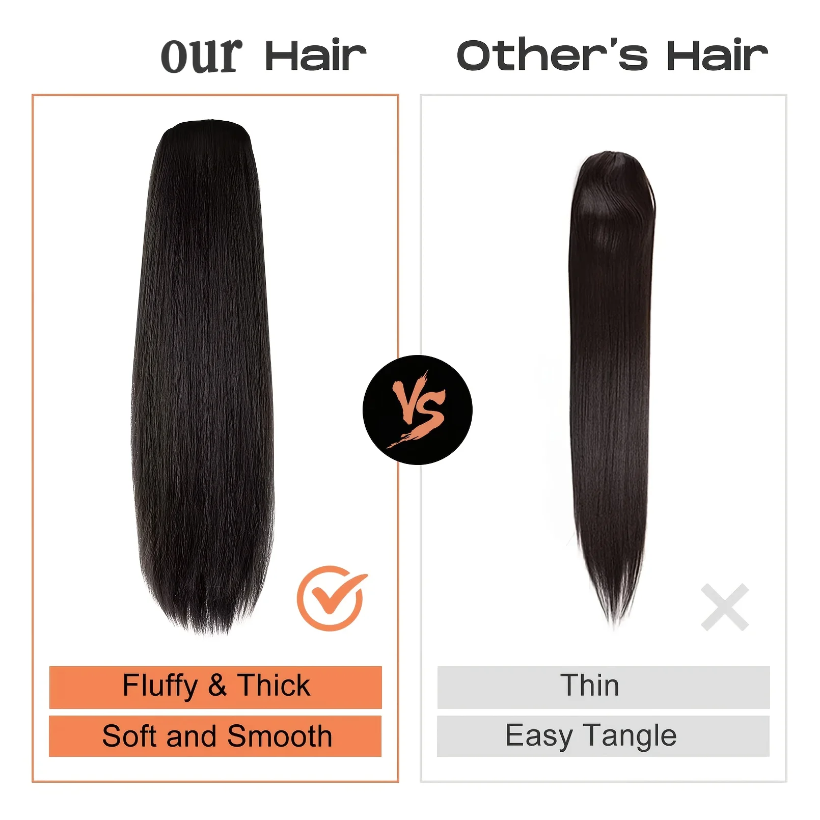 스트레이트 드로스트링 포니테일 브라질리언 버진 인모 헤어 익스텐션 스트레이트 인모 내추럴 블랙 컬러 헤어 포니테일