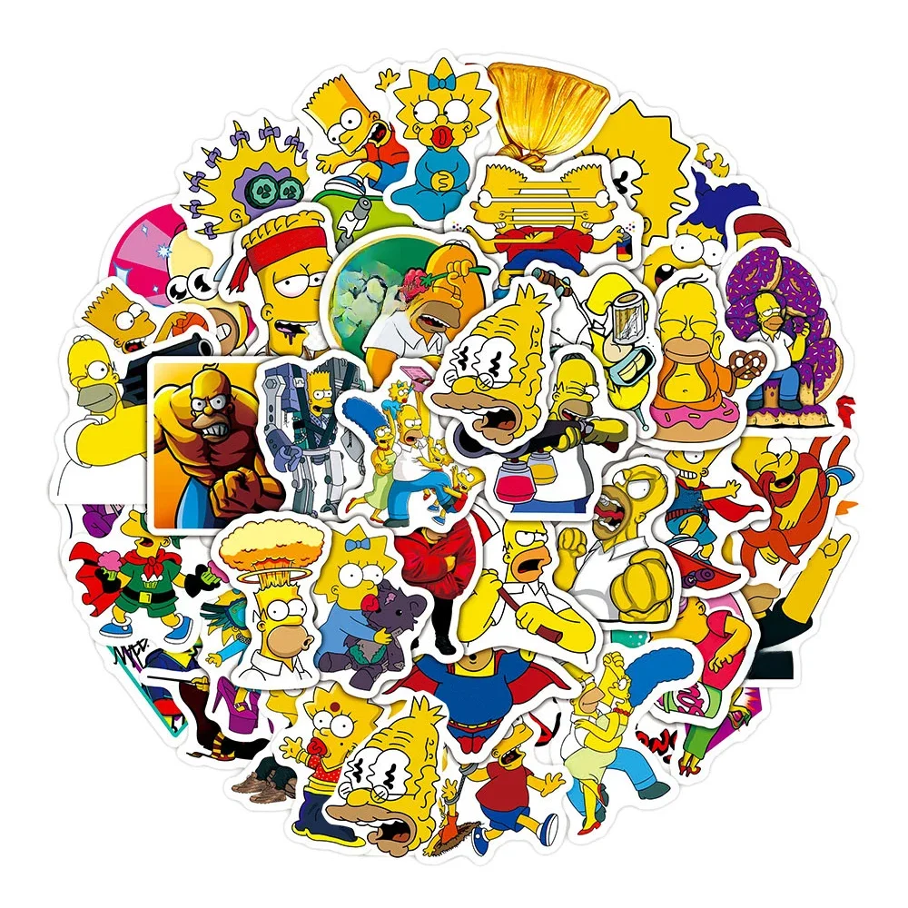 AliExpress 10/30/50PCS Disney The Simpsons Stickers Funny Cartoon Decals DIY Phone Motorcycle Laptop Luggage Bike Graffiti Kids Sticker Toy